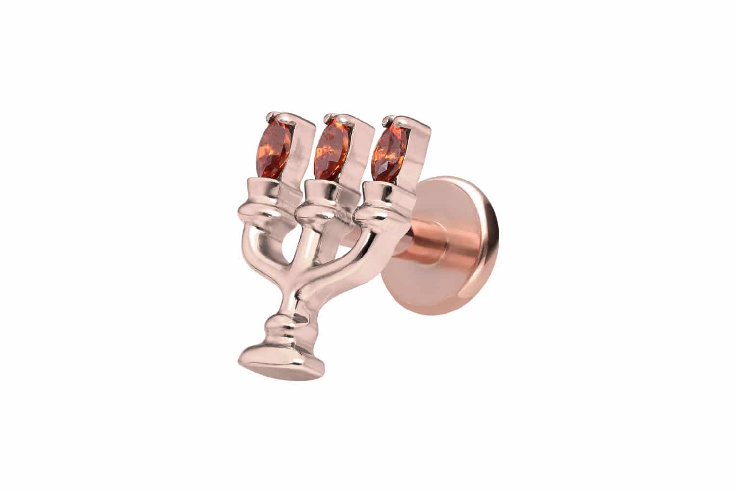 Titan Labret Piercing mit Innengewinde KERZENLEUCHTER